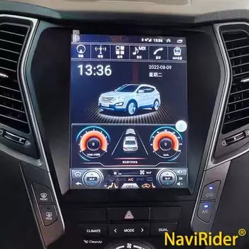 Автомобильное радио Android Tesla для Hyundai Santa Fe 2013 2014 2015 2018 IX45, автонавигация, GPS, мультимедийный видеоплеер, стерео Carplay