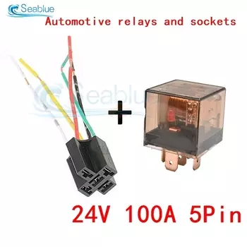 Автомобильное реле, водонепроницаемое автомобильное реле с черной, красной медной клеммой, 12 В, 24 В, 4 контакта, 5 контактов, 80 А, 100 А