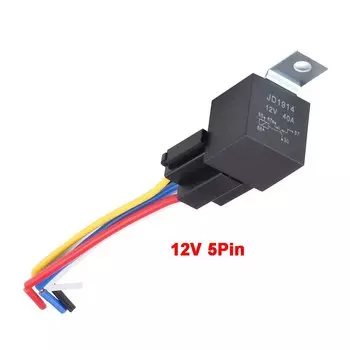 Автомобильное реле, водонепроницаемое автомобильное реле, 4 контакта, 5 контактов, 4P, 5P, 40 А, С нормально открытым разъемом, 12 В, 24 В постоянного тока