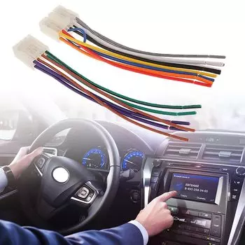 Автомобильное стерео радио/CD/DVD-плеер, 1 комплект, 10 контактов + 6 контактов, разъем жгута проводов ISO для Toyota, автомобильные стерео аксессуары 6,3 дюйма