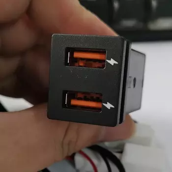Автомобильное USB-зарядное устройство PD Quick Charge QC3.0, кнопка адаптера для зарядки телефона для TOYOTA RAV4 Wildlander Corolla, аксессуары