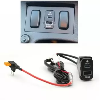 Автомобильное зарядное устройство 20X35 мм, адаптер с двумя USB TYPE-C PD, быстрое зарядное устройство для телефона для Mitsubishi Outlander Lancer Pajero V73 V93 V97, аксессуары