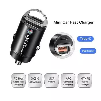 Автомобильное зарядное устройство, адаптер USB PD Type C, быстрая зарядка, быстрая зарядка для Alfa Romeo giulietta giulia stelvio 156 gt 159 147 166