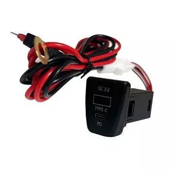 Автомобильное зарядное устройство, блок предохранителей, адаптер интерфейса для телефона, PD QC3.0, USB, двойная розетка с проводом для Toyota RAV4, 5th XA50 2019 2020