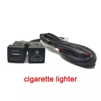 Автомобильное зарядное устройство для телефона с двумя портами USB Type-c и разъемом для быстрой зарядки для Toyota PRADO 2018-2022