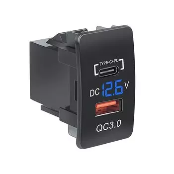 Автомобильное зарядное устройство прикуривателя 12 В, автоматическое зарядное устройство QC3.0 PD, двойная розетка USB, специальное использование для Toyota, USB-разъем для мобильного телефона