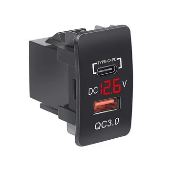 Автомобильное зарядное устройство QC 3,0 + PD, быстрая зарядка 12-24 В, автомобильное зарядное устройство с USB-разъемом, подходит для старых моделей Honda с вольтметром