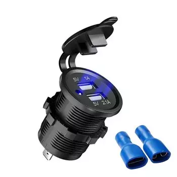 Автомобильное зарядное устройство с двумя USB-портами, 12-24 В