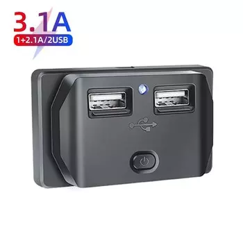 Автомобильное зарядное устройство с двумя USB-портами, 12 В/24 В