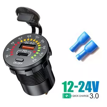 Автомобильное зарядное устройство с двумя USB-портами, 36 Вт, QC 3,0