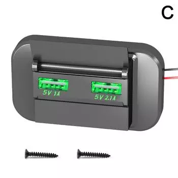 Автомобильное зарядное устройство с двумя USB-портами, 5 В, 12 В/24 В