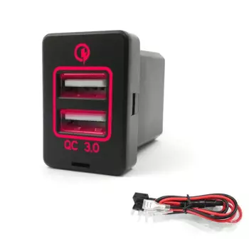 Автомобильное зарядное устройство с двумя USB-портами QC3.0 Quick Charge 3,0 для Toyota Camry Corolla RAV4 Reiz Cruiser