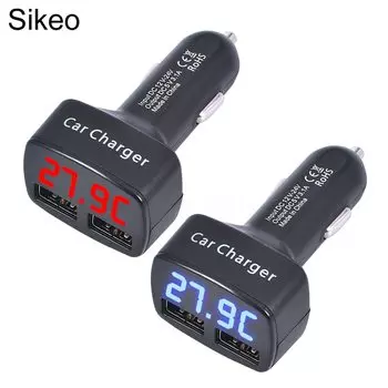 Автомобильное зарядное устройство Sikeo 4 в 1, 5 В, 3,1 а, с двумя USB-портами