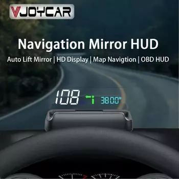Автомобильное Зеркало Vjoycar MX40 Plus с навигацией HUD HD, отображение оборотов в минуту, скорость проектора, часы, потребление масла, включение и выключение автомобильного зеркала, умное приложение