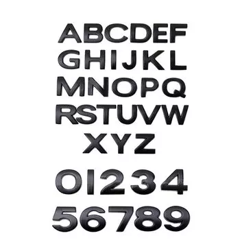 Автомобильные 3D металлические арабские цифры 26 Английских Букв 1234567890. Наклейки для украшения кузова автомобиля с логотипом ABCDEFGHIGKLMNOPQRSTUVWXYZ