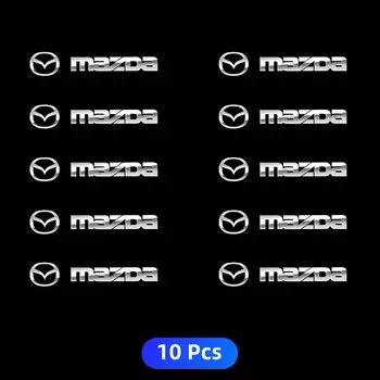 Автомобильные 3D металлические наклейки, 10 шт., автомобильные наклейки с логотипом, Стайлинг для Mazda Speed MS 2 3 5 6 7 323 RX8 Axela Atenza CX-3 CX-4