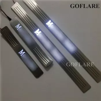 Автомобильные аксессуары для Mercedes Benz AMG GLK C-Class W204 S204 X204, светодиодная накладка на порог, защита порогов, крышка педали приветствия