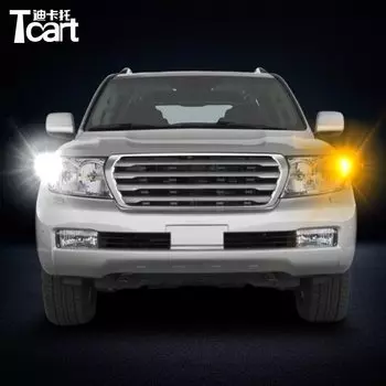 Автомобильные аксессуары для toyota land cruiser 200, дневные ходовые лампы, сигнал поворота, Автомобильные Светодиодные ДХО 7440 T20 W21W WY21W 2008 2010 2011