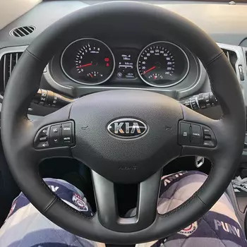 Автомобильные аксессуары из микрофибры по индивидуальному заказу, чехол на руль для Kia Ceed Cee'd 2009-2012, Kia Sportage 3 2010-2017
