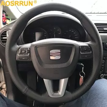 Автомобильные аксессуары, кожаный чехол на руль для Seat Leon Alhambra Toledo 2011 2010 2012