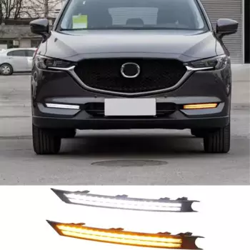 Автомобильные аксессуары, передняя противотуманная фара для Mazda CX-5 дневные ходовые аксессуары 2017 2018, светодиодные дневные ходовые огни