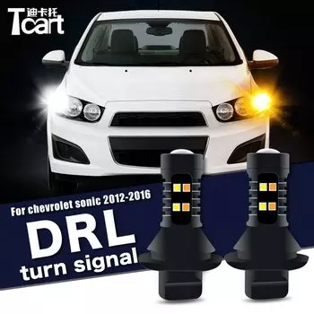 Автомобильные аксессуары, светодиодные дневные ходовые огни, поворот DRL 1156 BAU15S PY21W для Chevrolet Cruze J300 Sonic T300 Holden Barina 2012-2015