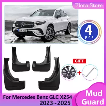 Автомобильные брызговики для Mercedes Benz GLC X254 C254 2023 2024 2025, задние крылья, брызговик, крышка колес, защитные внешние аксессуары