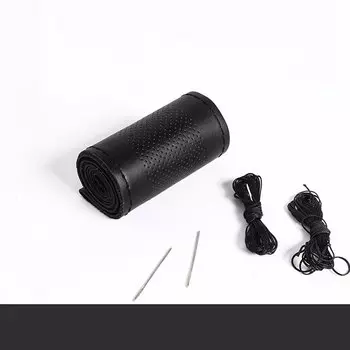 Автомобильные чехлы на руль, оплетка, сделай сам, 38 см, мягкая искусственная кожа, автомобильные чехлы, автомобильные чехлы с иглой и нитью, автоаксессуары для интерьера