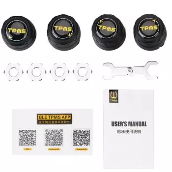 Автомобильные датчики давления в шинах BLE TPMS, Bluetooth 4,0, 5.0, водонепроницаемые, Android, iOS, смарт-сигнализация, инструменты для мониторинга шин, автомобильные аксессуары