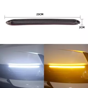 Автомобильные DRL дневные ходовые огни, универсальные автомобильные фары, последовательный указатель поворота, желтый поток, дневной свет drl для автомобилей, 12 В, 2 шт.