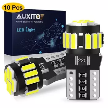 Автомобильные фары AUXITO, 10 шт., W5W, лампочка T10, 4014 SMD, CAN-шина, без ошибок, сигнал парковки, цвет белый