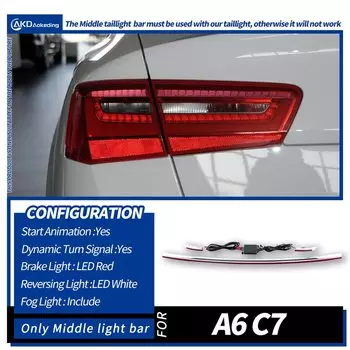 Автомобильные фары для Audi A6 2012-2015 C7 S6, светодиодные автоматические задние фонари в сборе, обновление 2023, динамическая лампа, аксессуары для инструментов