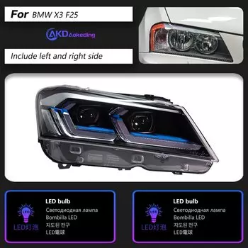 Автомобильные фары для BMW X3 F25 Светодиодные фары 2010-2013 X3 F25 Фара Drl Объектив проектора Автомобильная