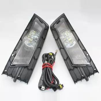 Автомобильные фары для Skoda Rapid 2013 2014 2015 2016 2017, Стайлинг автомобиля, передние светодиодные противотуманные фары, крышка решетки и жгут проводов в сборе