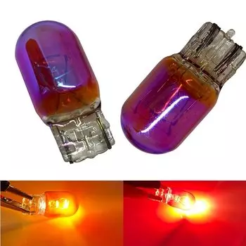 2 шт. Автомобильный T20 7440 7443 21/5 Вт Янтарно-красный хром Стекло галогенные лампы WY21W W21W Тормозные лампы Стоп-сигнал Боковой фонарь Поворотная лампа
