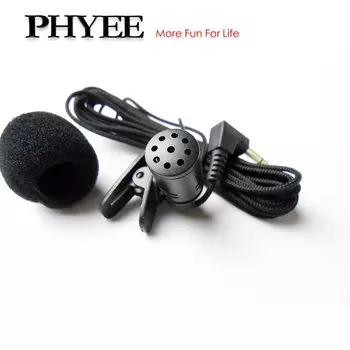 Автомобильные комплекты громкой связи Bluetooth, микрофон, внешний портативный Моно-аудио микрофон длиной 2,5 м, плетеный кабель с зажимом, разъем Aux 3,5 мм