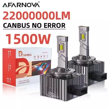 Автомобильные лампы D1S D2S D3S светодиодный передние фары 1:1, автомобильные лампы D1R D2R D3R Turbo 22000000LM 1500W, автоматические лампы с автоматическим подключением и включением Canbus 6000K 12 В