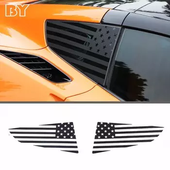 Автомобильные наклейки из ПВХ, черные, задние, боковые, для Chevrolet Corvette C7 2014-2019, 1 пара