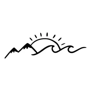 Автомобильные наклейки на заднее стекло, солнце, горы, волны, дизайнерские аксессуары для внешней отделки, водонепроницаемые наклейки из ПВХ