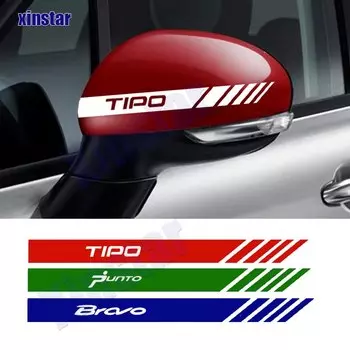 Автомобильные наклейки на зеркало заднего вида для Fiat Tipo Punto Bravo, 2 шт., автомобильные аксессуары