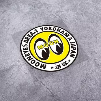 Автомобильные наклейки с Луной и большими глазами, аппликация для мотокросса, гонок, топливный бак, корпус автомобиля, декоративные водонепроницаемые наклейки