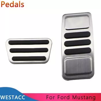 Автомобильные педали из нержавеющей стали для Ford Mustang 2015 - 2018 2019 2020 2021 2022 AT, комплект накладок на педали газа, топлива, тормоза, аксессуары
