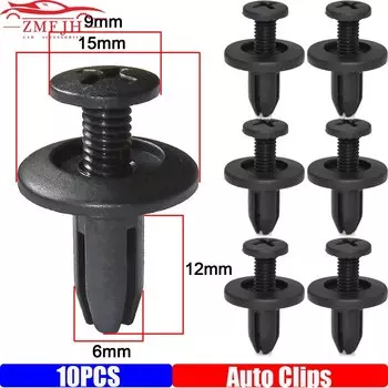 Автомобильные пластиковые заклепки с отверстием 6 мм, крепежный зажим, фиксаторы панели обшивки автомобильной двери автомобиля, крепежные зажимы 10 шт. для Toyota, Honda