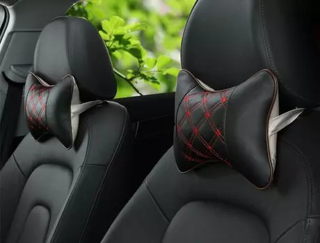 Автомобильные подушки для шеи, с обеих сторон, , 1 шт. в упаковке, подголовник для облегчения боли в голове, наполненная волокном, Универсальная автомобильная подушка