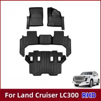 Автомобильные Противоскользящие коврики из ТПЭ для любой погоды, полноразмерные автомобильные напольные коврики для Toyota Land Cruiser LC300, 2022, 2023, 7 мест
