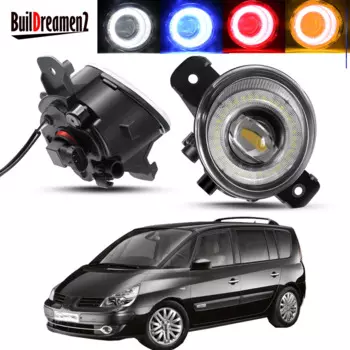Автомобильные противотуманные фары Angel Eye в сборе для Renault Espace 4/IV (JK0/1 _) MPV 2003-2012 30 Вт, светодиодные линзы, противотуманные дневные фары DRL 12 В, 2 шт.