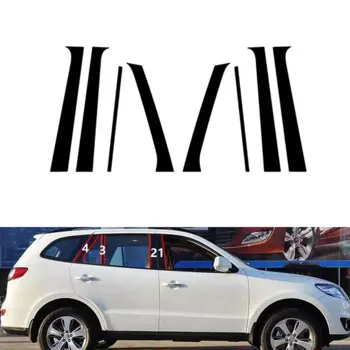 Автомобильные стойки, декоративные наклейки для двери, окна, накладки, комплект накладок для Hyundai Santa FE 2007 2008 2009 2010 2011 2012