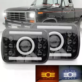 Автомобильные светодиодные фары 80 Вт 7x6 дюймов 5x7 дюймов, фары ближнего и дальнего света ДХО для Jeep Cherokee XJ 1984-2001