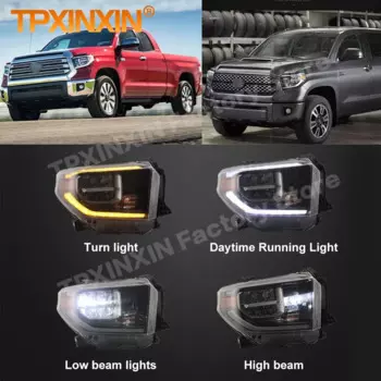 Автомобильные светодиодные фары в сборе для TOYOTA TUNDRA 2014, фары дальнего света, фары ближнего света
