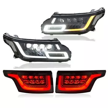 Автомобильные светодиодные фары + задние фонари для Land Rover Range Rover Sport L494 2014 2015 2016 2017, аксессуары, передние и задние фонари в сборе